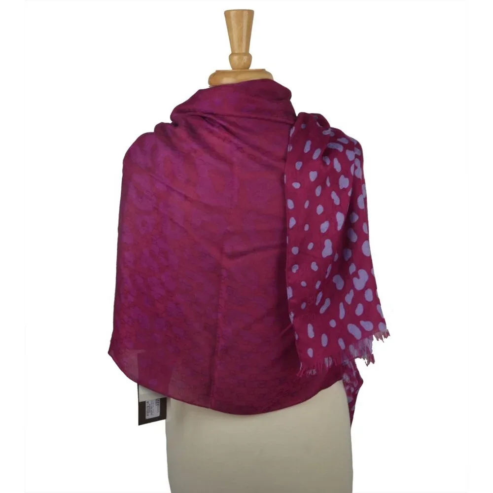 GUCCI SCARF LEOPARD GG GUCCISSIMA LOGO SIGNATURE PRINT MODAL 75" x 27.5" - Picture 5 of 9